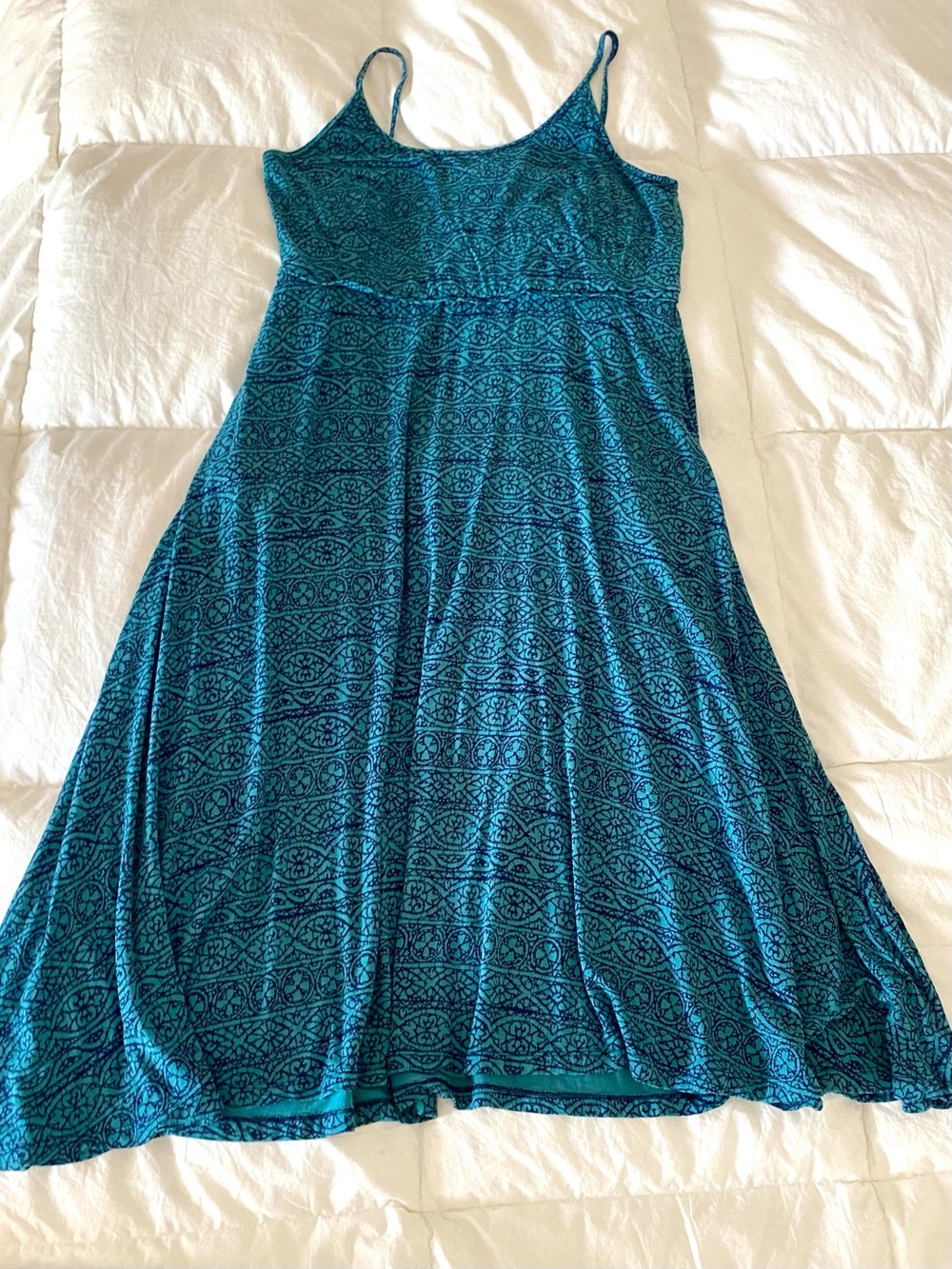 Loft Jersey Knit Teal and Navy Dress